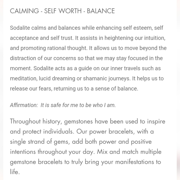 New Sodalite Bracelet Blue Sodalite Gemstone Bracelet Crystal Bead Bracelet - Picture 4 of 5